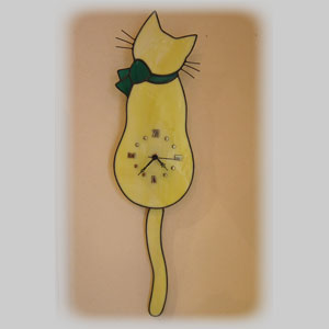 ネコの掛け時計