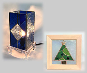 雪結晶ランプとクリスマスツリーパネル